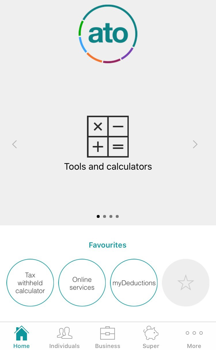 Screenshot of ATO App